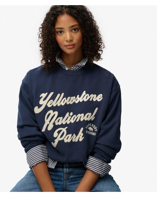 Superdry Blue Lo-Fi Outdoor Loose Sweatshirt