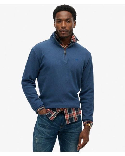 Superdry Blue & Co Ribbed Half Zip Jumper for men