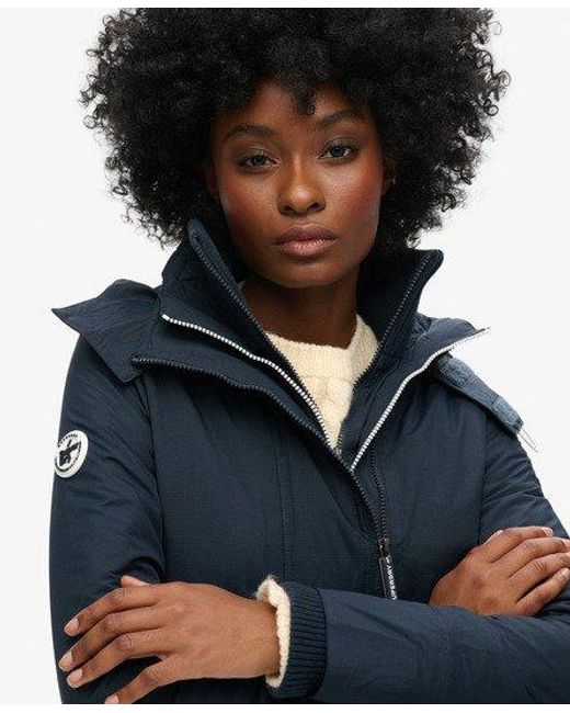 Superdry Pop Zip Arctic Sd-windcheater Met Capuchon in het Blue