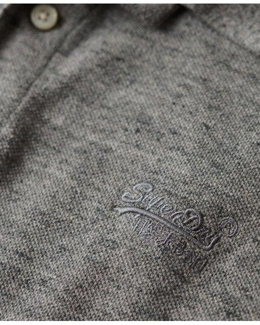 Superdry Gray Classic Pique Polo Shirt for men