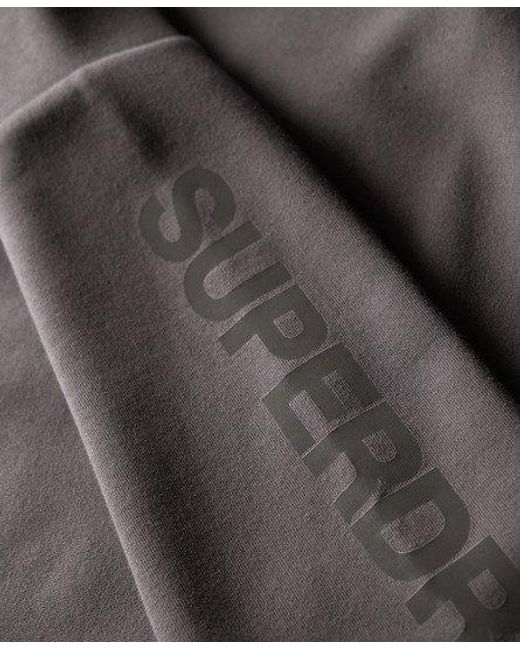 Superdry Gray Classic Embroidered Logo Sport Tech Loose Zip Hoodie for men