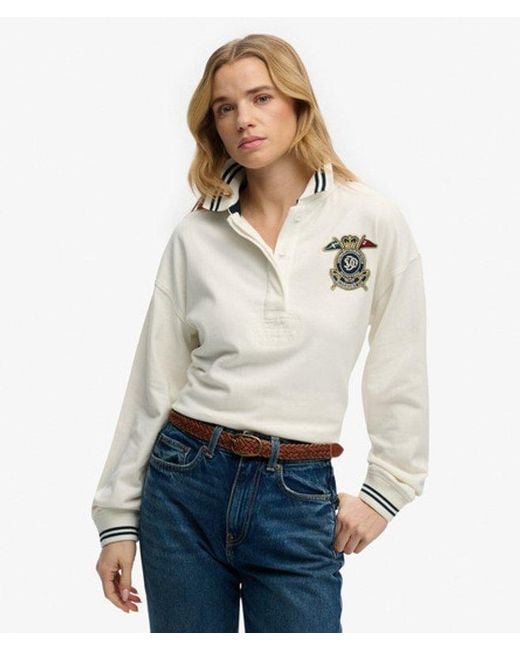 Superdry Brown & Co Crest Rugby Top