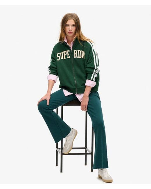 Superdry Green & Co Athletic Essentials Applique Loose Zip Track Top