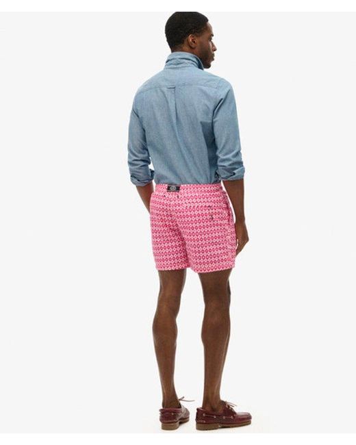 Short de bain recyclé imprimé longueur 38 cm Superdry pour homme en coloris Pink