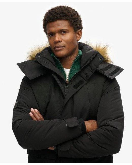Superdry everest parka jacket black deals
