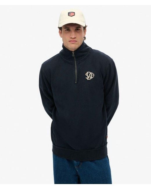 Superdry Black & Co Athletic Half Zip Sweatshirt for men