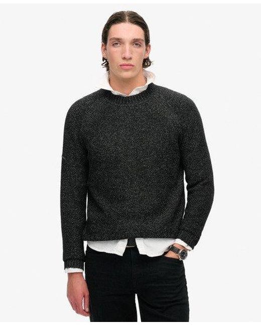 Superdry Black Chunky Raglan Jumper for men