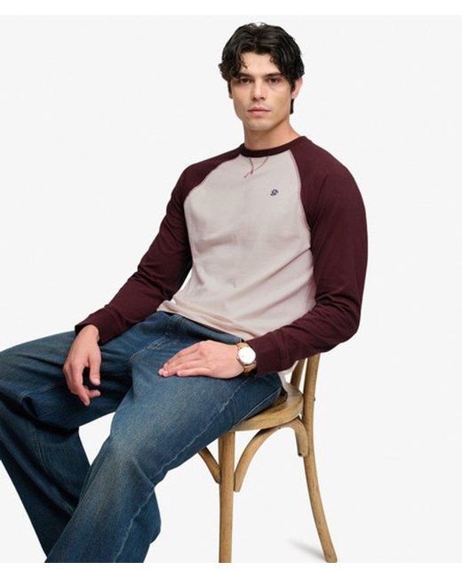 Superdry Gray & Co Vintage Athletic Baseball Top for men