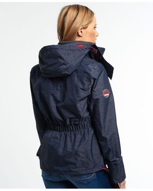 Superdry Blue Hooded Technical Wind Attacker Dark Marl/Rebel
