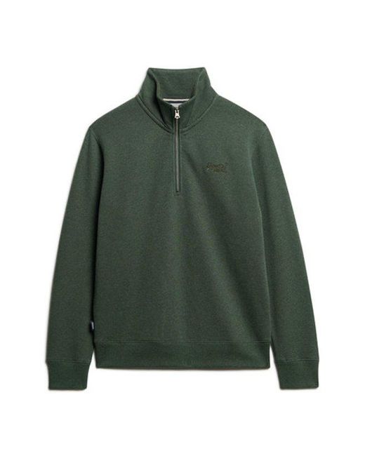 Superdry Green & Co Essential Logo Half Zip Sweatshirt for men