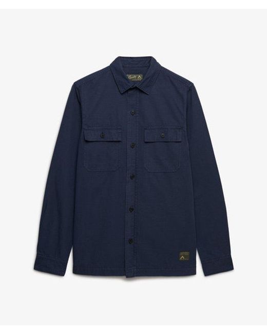 Superdry Blue & Co Military Long Sleeve Shirt for men