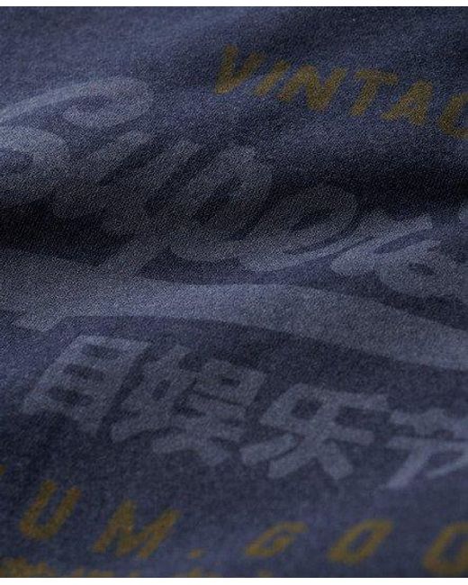 Sweat à capuche classique vintage logo heritage Superdry pour homme en coloris Blue