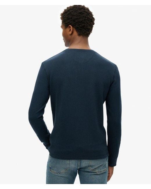 Superdry Blue The Merchant Store - Grandad Top for men