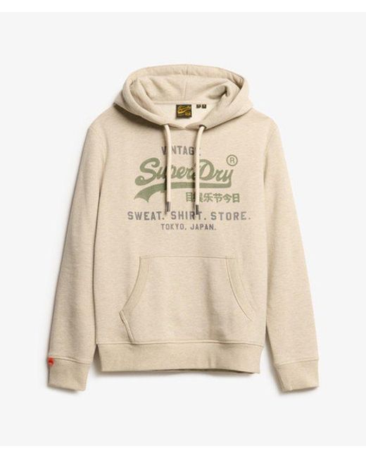 Superdry Natural & Co Vintage Logo Heritage Relaxed Hoodie for men