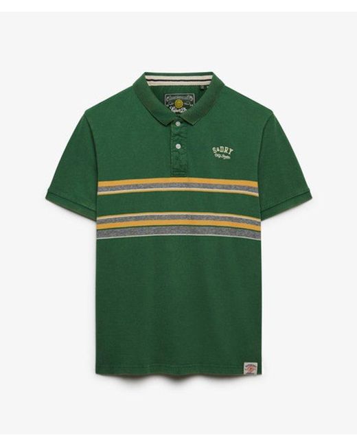 Superdry Green & Co Vintage Stripe Jersey Polo Shirt for men