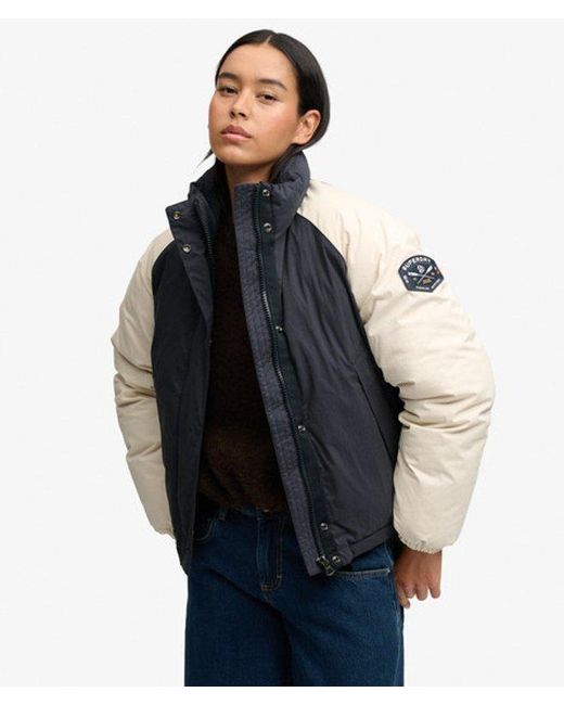 Superdry Blue Cotton Padded Shell Jacket