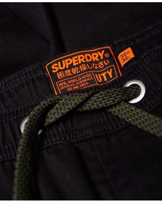 Superdry Black Core Utility Pants for men