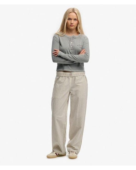 Femme Haut À Manches Longues Athletic Essentials Avec Boutons Taille Superdry en coloris Gray