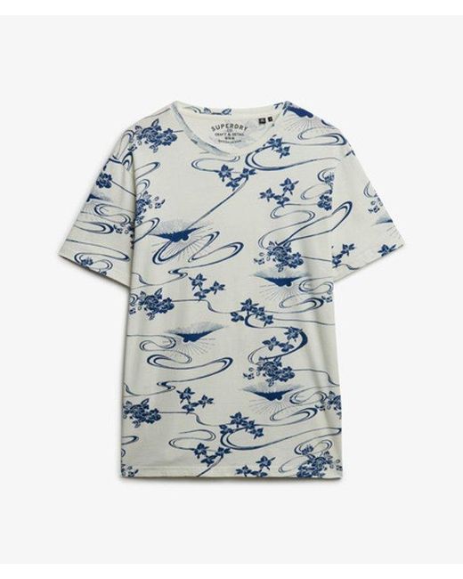 Superdry Blue & Co Classic Essential Printed T-shirt for men