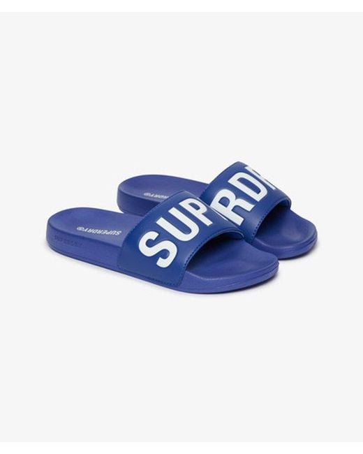 Superdry Blue & Co Code Core Pool Sliders for men