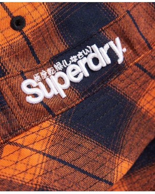 Superdry Orange Detroit Bucket Hat Check for men