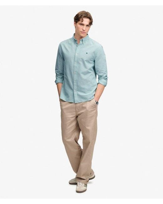 Superdry Blue & Co Classic Oxford Long Sleeve Shirt for men