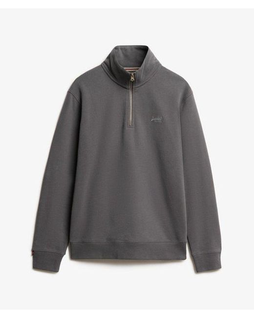 Homme Sweatshirt Demi-Zip Essential Logo Taille Superdry pour homme en coloris Gray