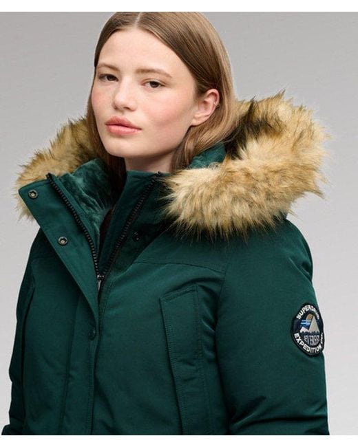 Superdry Green & Co Everest Faux Fur Parka Coat