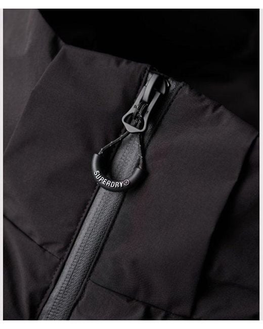 Superdry Wijdvallende Pufferjas Met Capuchon in het Black voor heren