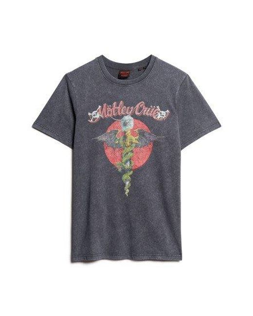 Superdry Gray Mötley Crüe X Limited Edition T-shirt for men