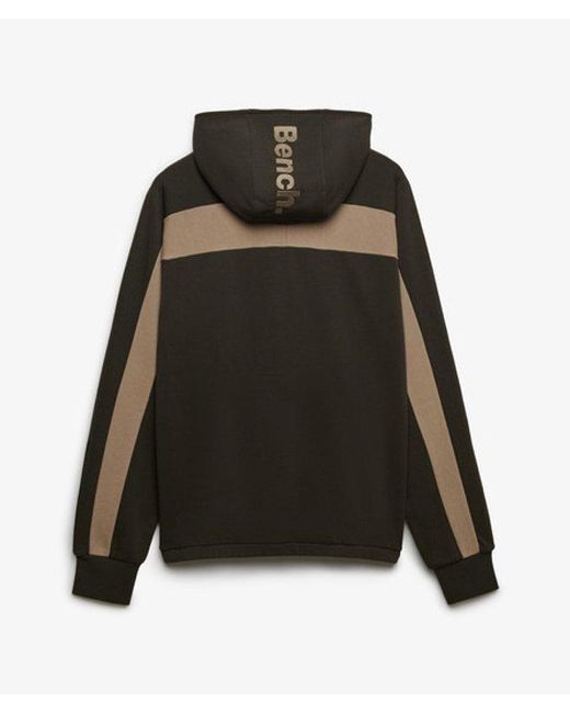 Superdry Black Bench X & Co Bench Double Zip Hooded Stripe Sweatshirt for men