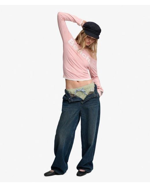 Superdry Red Bench X & Co Bench Fitted Long Sleeve Layer Top