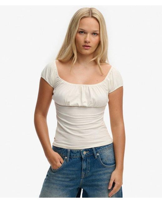 Superdry White & Co Athletic Essentials Ruched Top