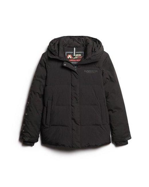 Superdry Black Hooded City Padded Wind Parka Jacket