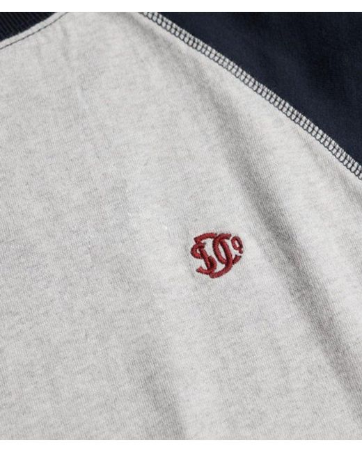 Superdry Gray & Co Vintage Athletic Baseball Top for men