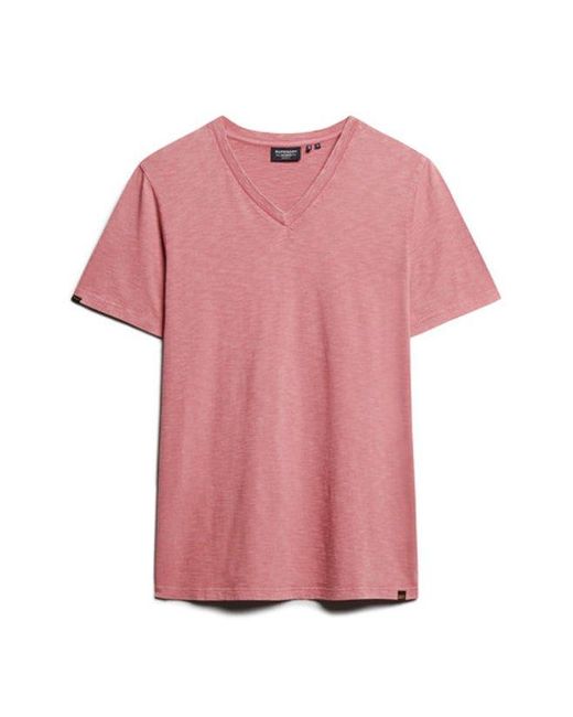 Superdry Red & Co V-neck Slub Short Sleeve T-shirt for men