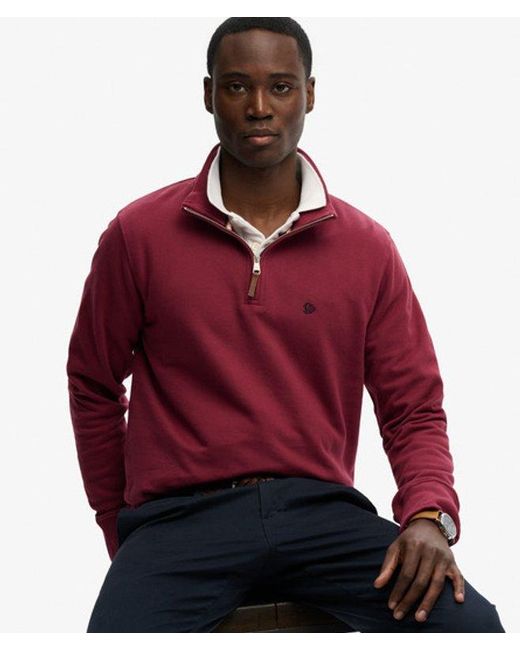 Superdry Red & Co Preppy Half Zip Jumper for men
