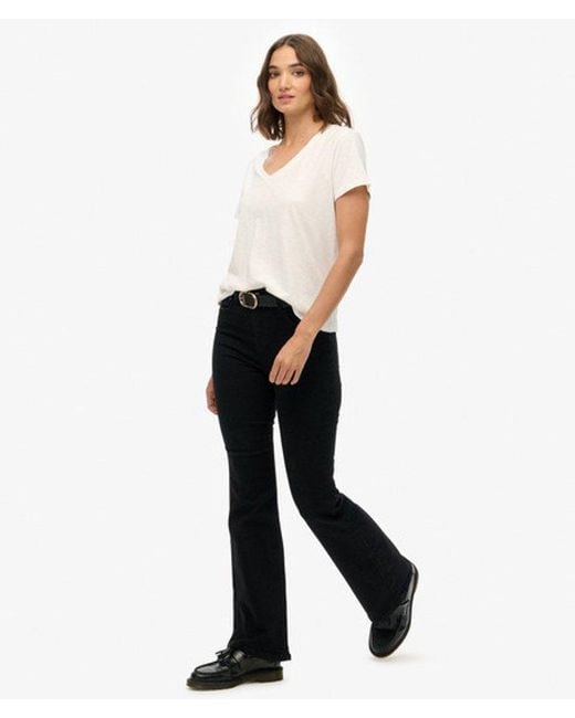 Superdry Blue & Co Organic Cotton Mid Rise Flare Jeans