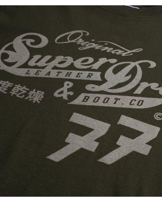 Superdry Green & Co Leather & Boot Co Script T-shirt for men