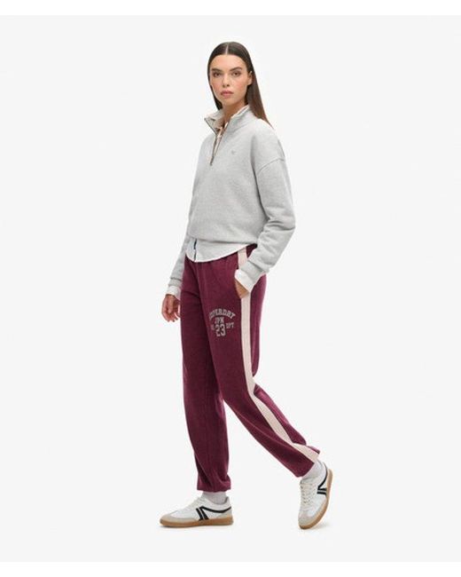 Superdry Red Ladies Vintage Side Stripe joggers
