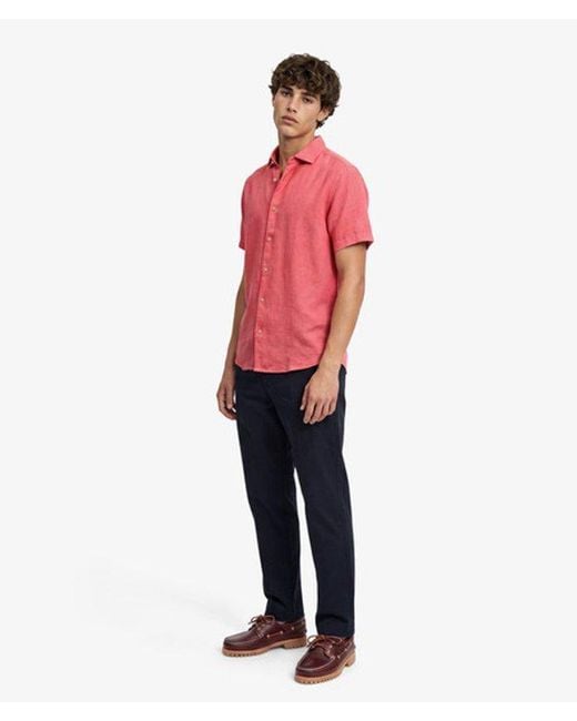 Superdry Red & Co Riviera Short Sleeve Linen Shirt for men