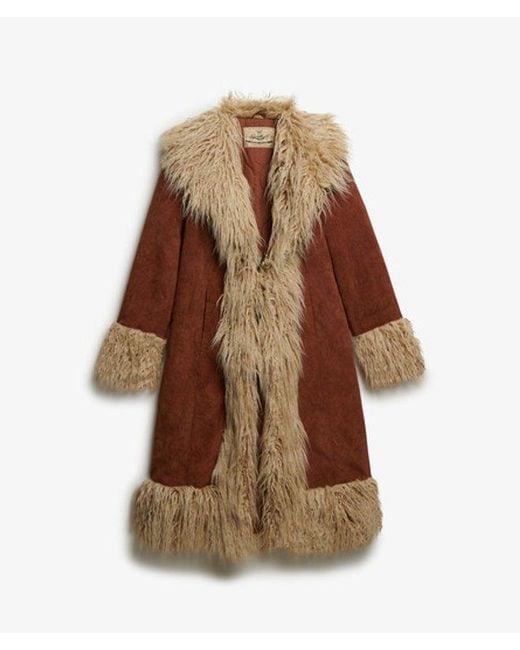 Superdry Natural Long Afghan Coat