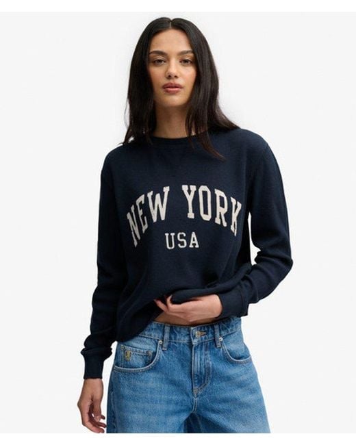 Superdry Blue & Co Athletic Essential Graphic Long Sleeve Top