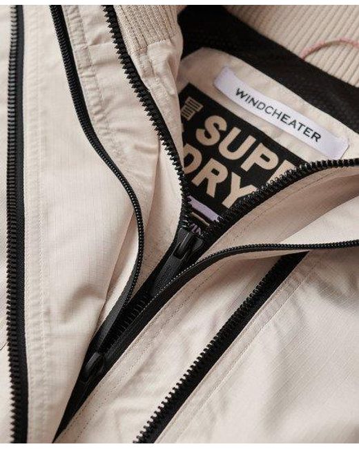 Superdry Natural Hooded Embroidered Sd Windbreaker Jacket