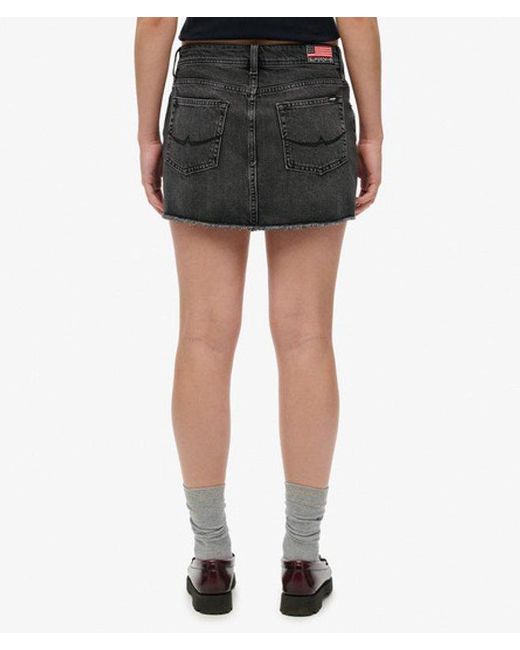 Superdry Black & Co Denim Mini Skirt