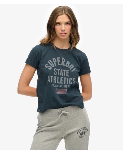 Superdry Blue & Co Athletic Graphic Fitted T-shirt