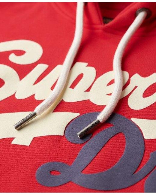 Superdry Red Classic College Script Hoodie for men