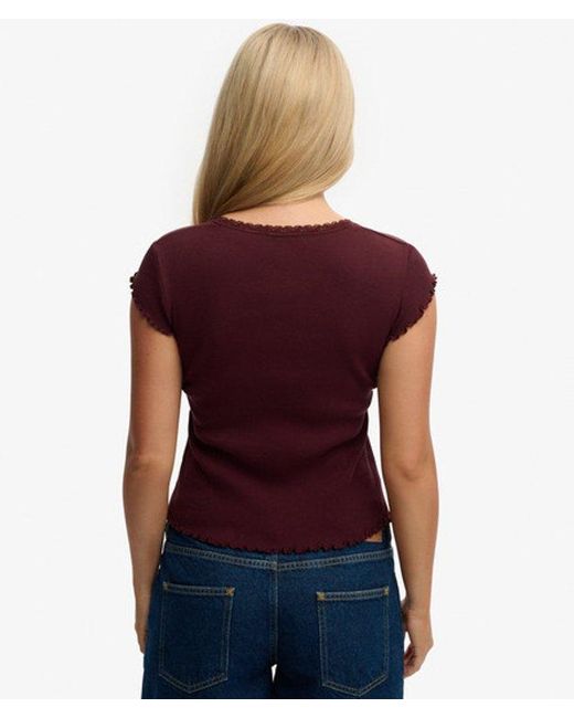 Superdry Red Athletic Essentials Square Neck T-Shirt