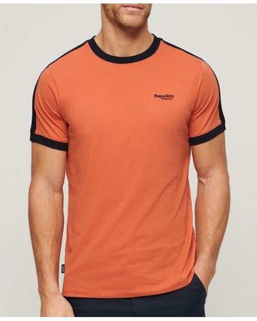 Superdry Essential Retro T-shirt Met Logo Grootte: S in het Orange voor heren
