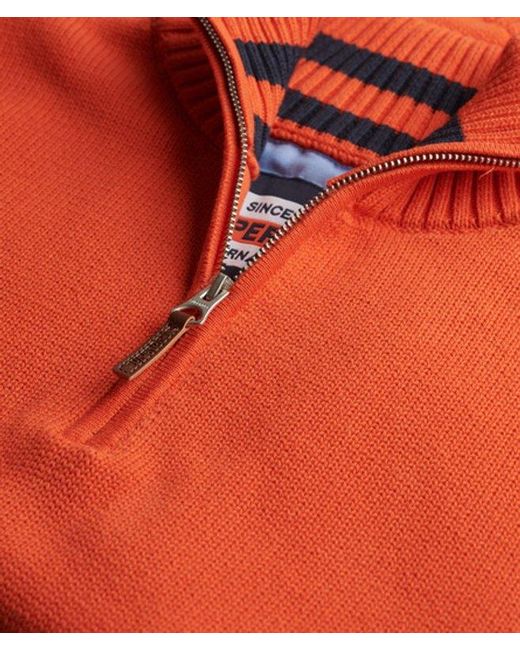 Superdry Orange & Co Cotton Classics Half-zip Knitted Jumper for men